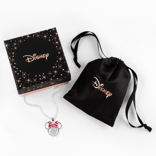 Collier - PEERS HARDY - CF00308SAPRL-Q.PH - Silverpläterad mässing - Flytande sten röd kristall - Minnie-mönster