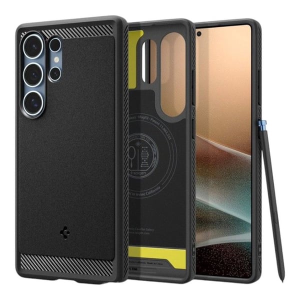 Coque - SPIGEN - Rugged Armor MagSafe - Samsung Galaxy S25 Ultra - Svart Matt - Flexibel