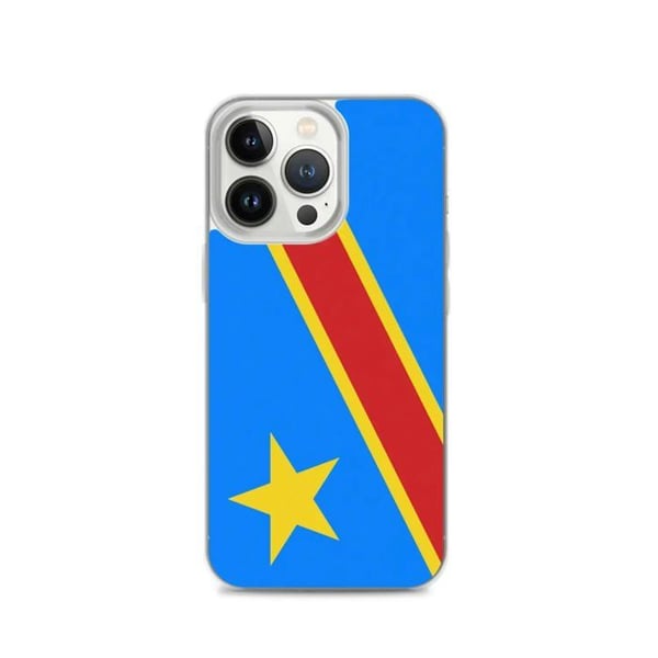 iPhone-fodral - Flagga för Demokratiska Kongo - Flexibel - Flerfärgad - TPU - Transparent