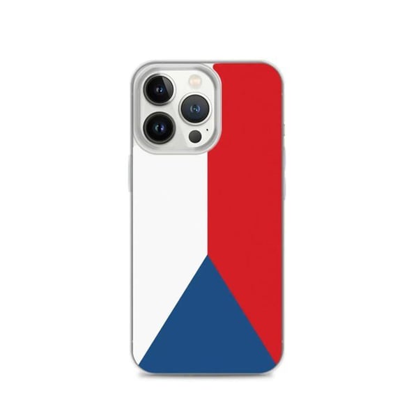 Mobilskal – Tjeckiens flagga – Kompatibel med iPhone 13 Pro – Mjuk fodral – Slitstark och stötresistent - Silikon - Pixelforma