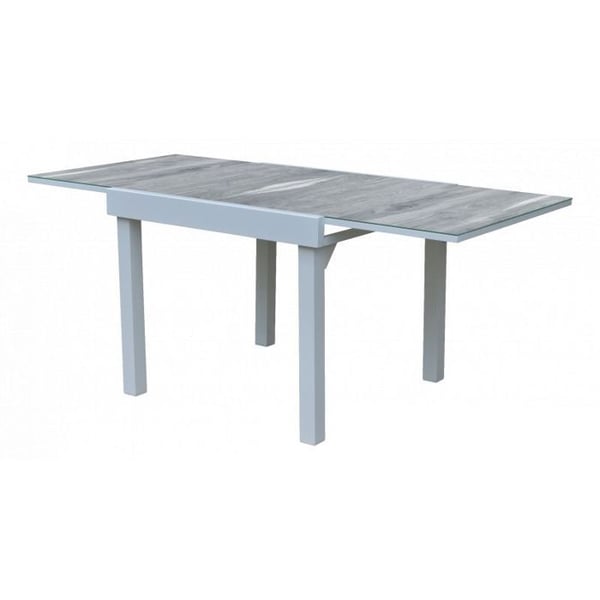 Trädgårdsbord ModuloWood T 4 / 8 Glas Deco Trä Vit Wilsa Garden