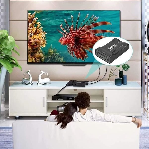 Adapter - 123 - Peritel HDMI-konverter - Sort - HDMI - SCART