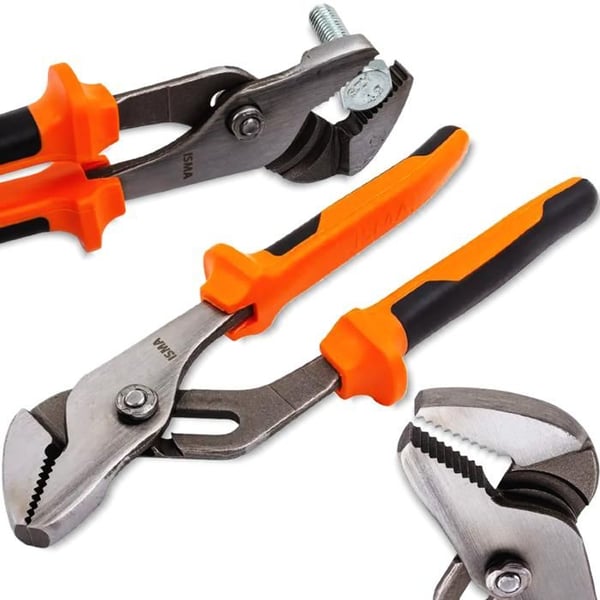 Justerbara rörtänger - ISMA - 200 mm - Cr-V stål - Ergonomiskt handtag - Universella käftar