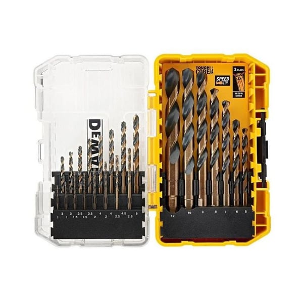 Låda med 23 DEWALT DT70729-QZ multimaterial Black&Gold borrkronor
