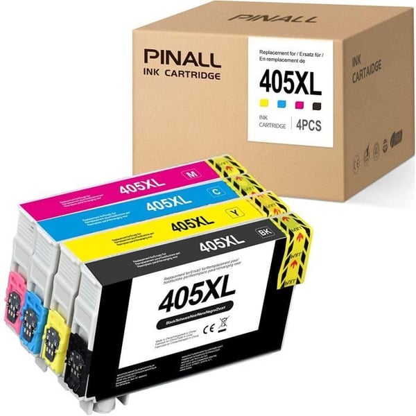 PINALL Merotoner 405XL 405 XL Bläckpatroner för Epson WF-3820 DWF, WF-4820 DWF, WF-4830DTWF, WF-7840 DTWF, WF-3825 DWF, WF-4825