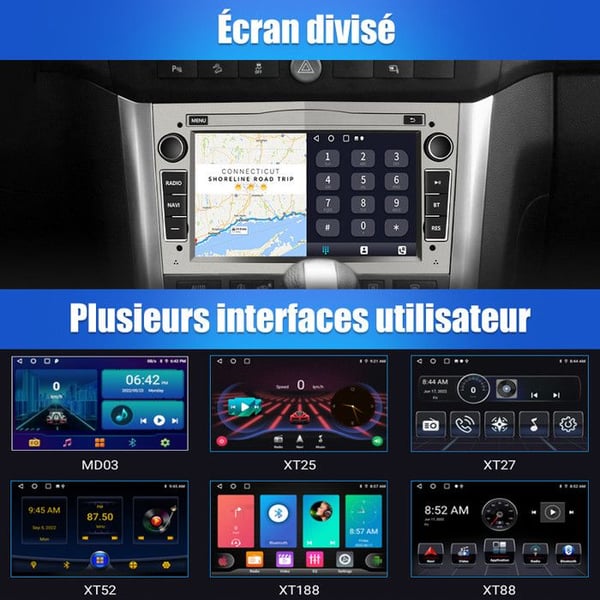 AWESAFE Autoradio Android 13 2Go+64Go til Opel Corsa Vivaro Antara Zafira Astra 7 '' Touchskærm Carplay Android Auto Grå