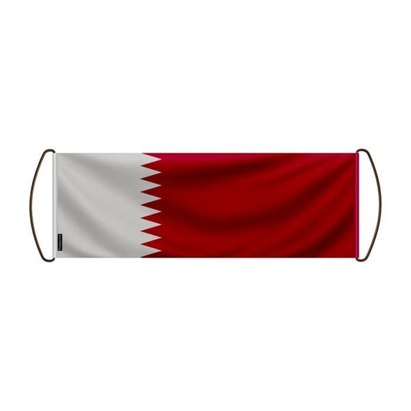 Rullbanner – Qatarflagg – 17 x 50 cm – Polyester – Handflagg – Pixelforma
