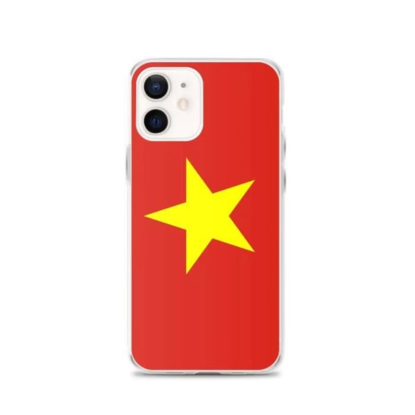 Mobilskal – Vietnamflaggan – Kompatibel med iPhone 12 – Mjuk fodral – Slitstark och stötabsorberande - Silikon - Pixelforma
