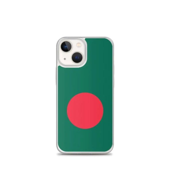 Mobilskal – Bangladeshs flagga – Kompatibel med iPhone 13 mini – Mjukt fodral – Stöttåligt och chockresistent – Silikon – Pixelforma