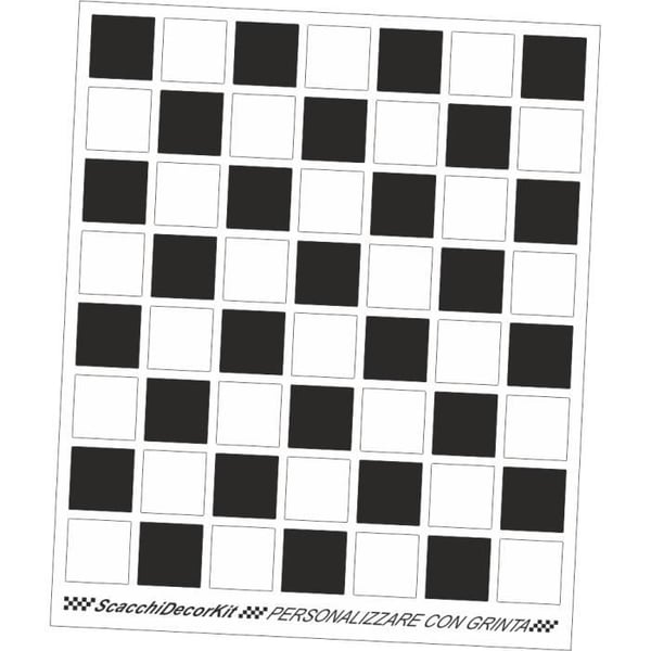 Dekorativa klistermärken - 4R QUATTROERRE.IT - Schackrutigt - 56 rutor - Svart - 2.5 cm höjd