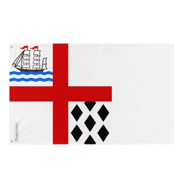 Nanaimo-flagga – 64 x 96 cm – Hållbar polyester – 2 metalöljettor – Inomhus / Utomhus – Pixelforma