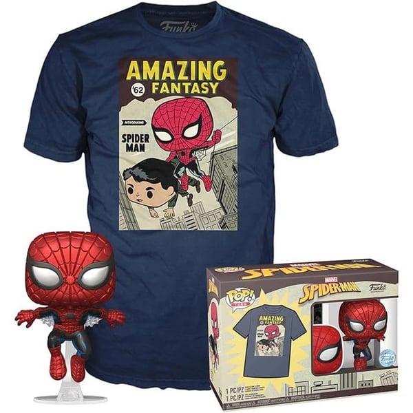T-Shirt med Figur - FUNKO - Spider-Man - XL - Kvalitets Vinyl - Flerfärgad