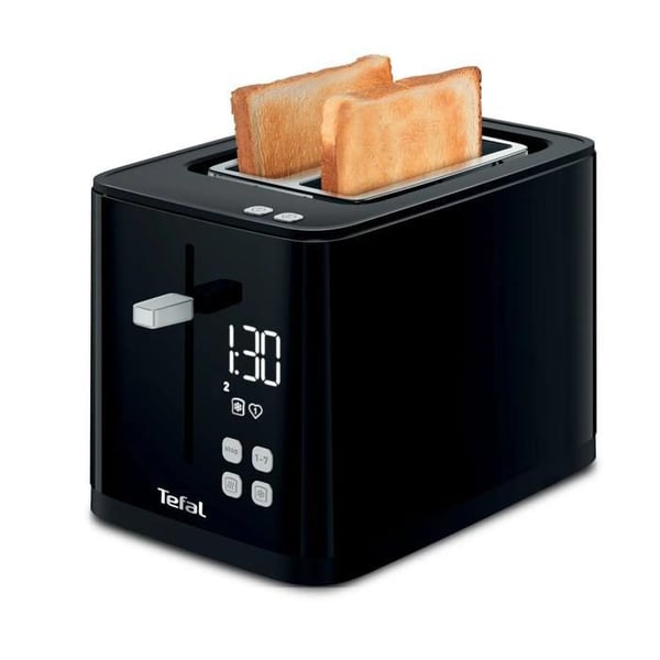 Tefal Brödrost 2 skivor svart, digital skärm, 7 rostningsnivåer, 2 favoriter, TT640810
