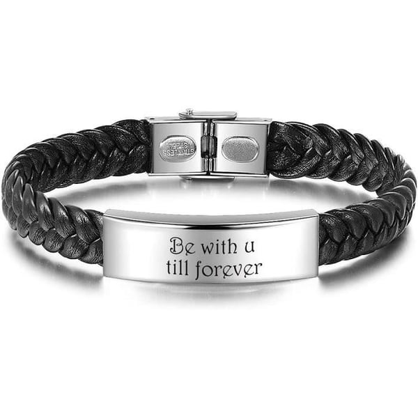 Man Kvinna Personliga Läderarmband Med Namn Armband För Par Bff Personliga presenter För Män Far För A[H1284]