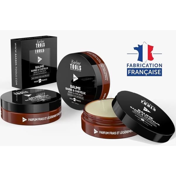 Skägg & hårbalsam | Nr 1 | med 100% naturliga oljor 30ml - MADE IN FRANCE - ger näring, återfuktar, struktur