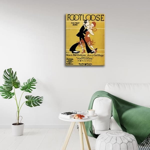 Legendarte - Footloose Vintage Music Cover - Målning, Canvastryck cm. 50x70