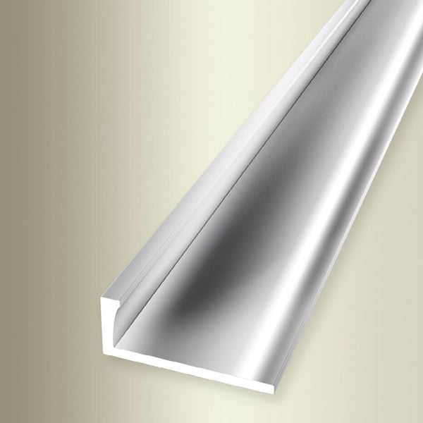 PROVISTON Avslutningsprofil l 22,5 mm H 10,3 mm L 2500 mm Polerat aluminium Opuncharad Ogenomträngd
