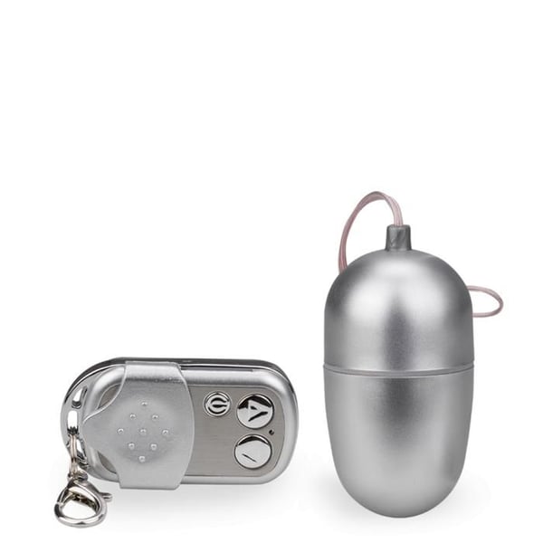 Fjärrstyrt vibrerande ägg - Vibrator för par - Silver