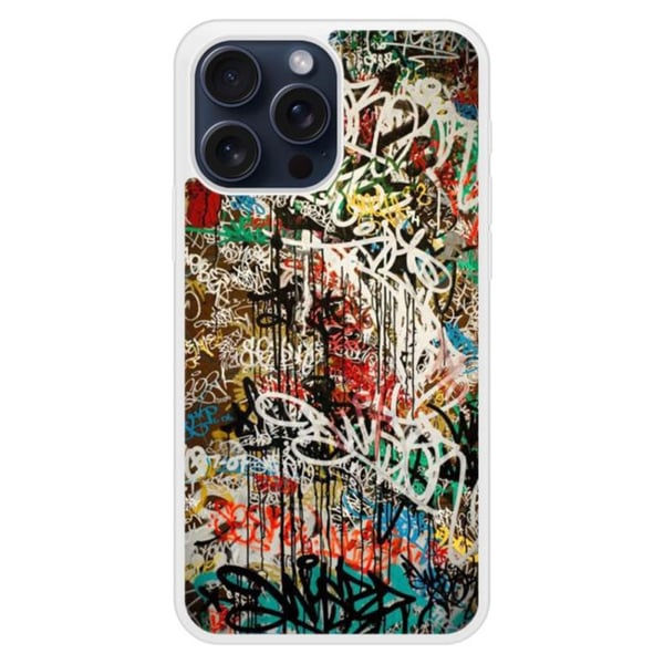 Coque i silikon förstärkt tryckt kompatibel med Apple iPhone 15 Pro Max Graffiti 1