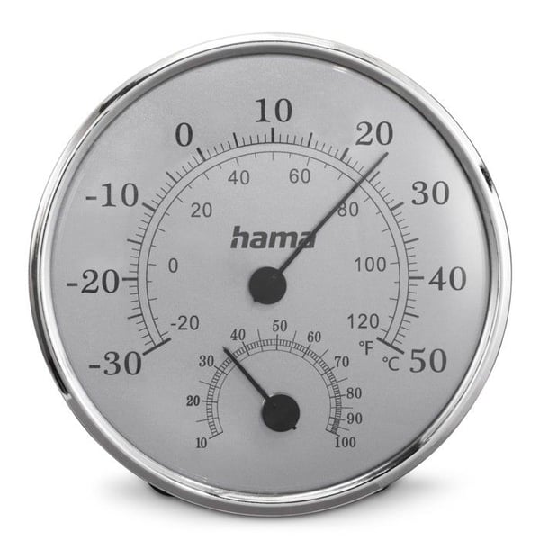 Termometer och hygrometer "Saipan", silver/grå