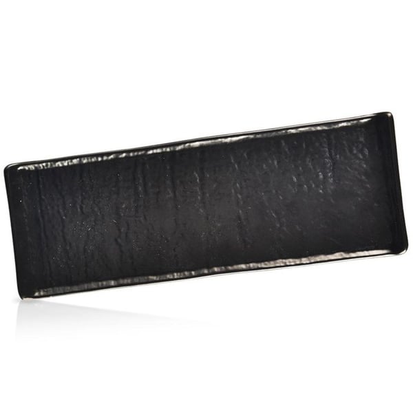 Servettfat i keramik - ORION - 33,5x12 cm - Svart - Diskmaskinssäker - Grov yta