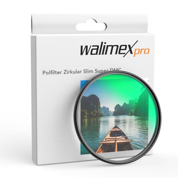 Walimex pro Circular Slim Super DMC Polarisationsfilter - 58 mm - Objektivfilter för polariserande lins - CPL-filter 18 lager