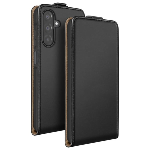 Plånboksfodral för Samsung Galaxy A17 med magnetlock och videostativ i svart