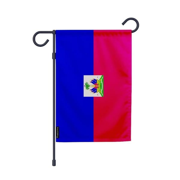 Flagga Trädgård Haiti – 32 x 47.5 cm – Hållbar Polyester – Vertikalt Format – Utomhus – Pixelforma