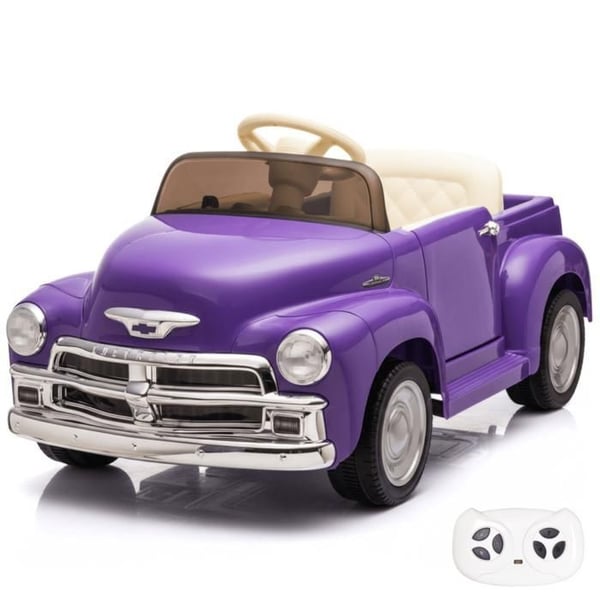 CHEVROLET 3100 Elbil 12V - Lila - 1 till 6 år - Officiell Licens - EVA-däck - Retro