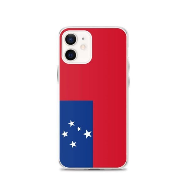 Mobilskal – Samoa Flagga – Kompatibel med iPhone 12 – Mjuk Fodral – Slitstark och Stötsäker - Silikon - Pixelforma