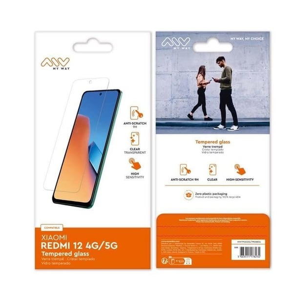 Härdat glas för Xiaomi Redmi 12 4G/5G Flat Anti-Scratch Myway Transparent