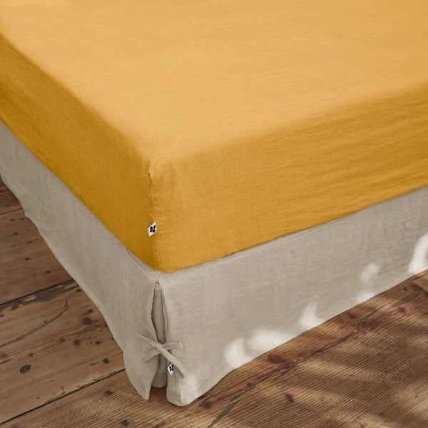 "Soline" påslakan alla storlekar Tvättat linne - Soline Honey - 140 x 190 cm 30 cm mössa
