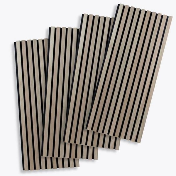 PROVISTON Akustisk panel Paket med 4 - 1200 x 600 x 21 mm naturlig ek MDF beklädd