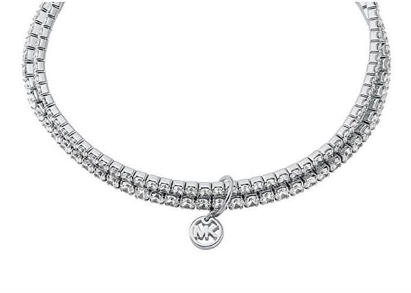Armband - Michael Kors - MKJ8359CZ040 - Dubbel design - Kubisk zirkon - Silverfärgad