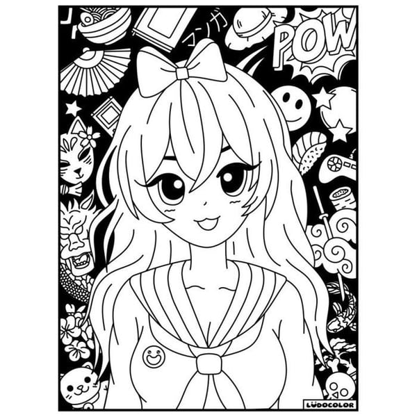 LudoColor - Sammetstavla att färglägga Manga