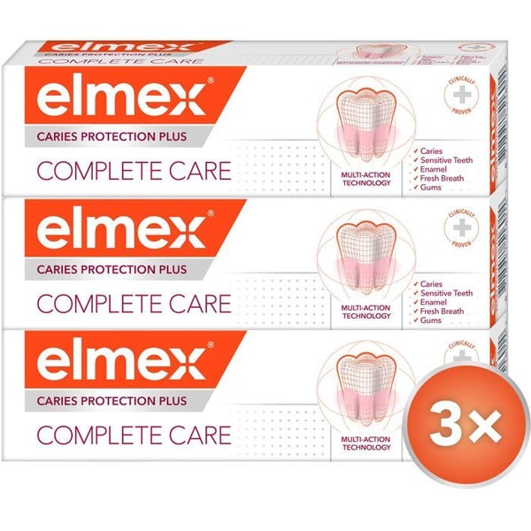 ELMEX Kariesskydd Plus Komplett Vård 3x 75 ml
