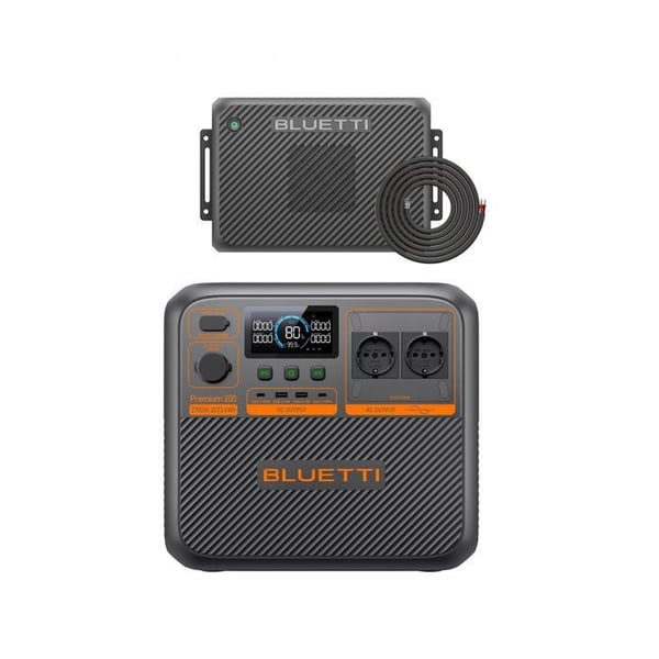 Kit BLUETTI Premium 200 V2(AC270P) med Laddare 2, DC-laddare dubbel 1200W, Batteri 2304Wh, Solgenerator 4x2400W