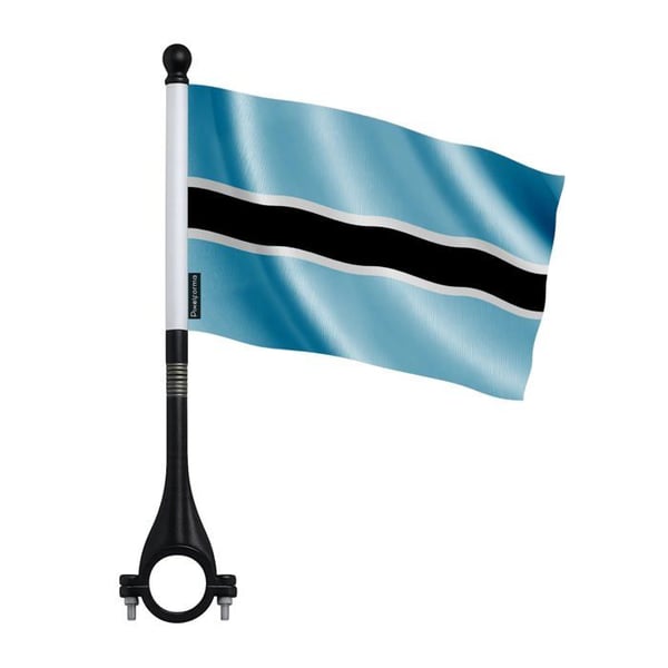 Cykelflagga Botswana i polyester – 14 x 21 cm – Cykelflagga – 10 stycken