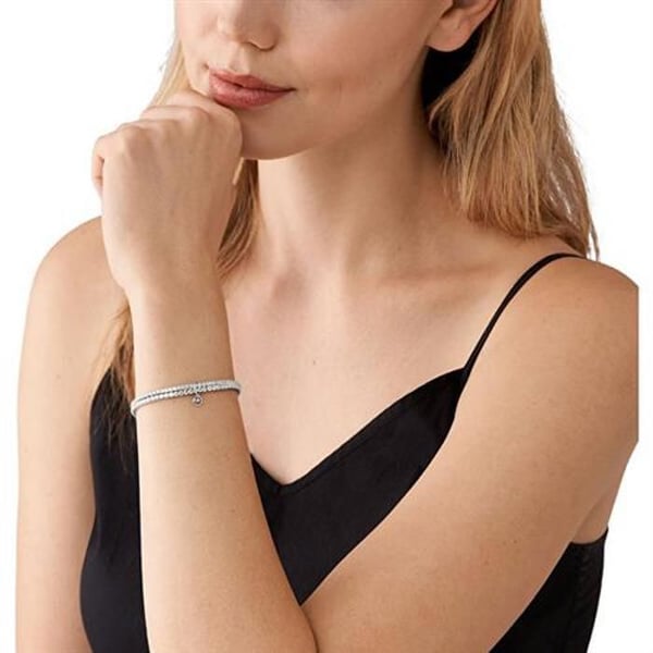 Armband - Michael Kors - MKJ8359CZ040 - Dubbel design - Kubisk zirkon - Silverfärgad