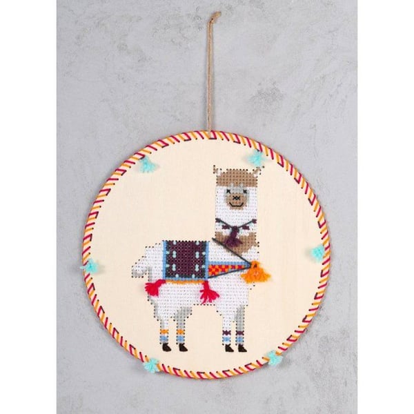 Graine Créative - Broderiupphängning Lama i trä 22cm