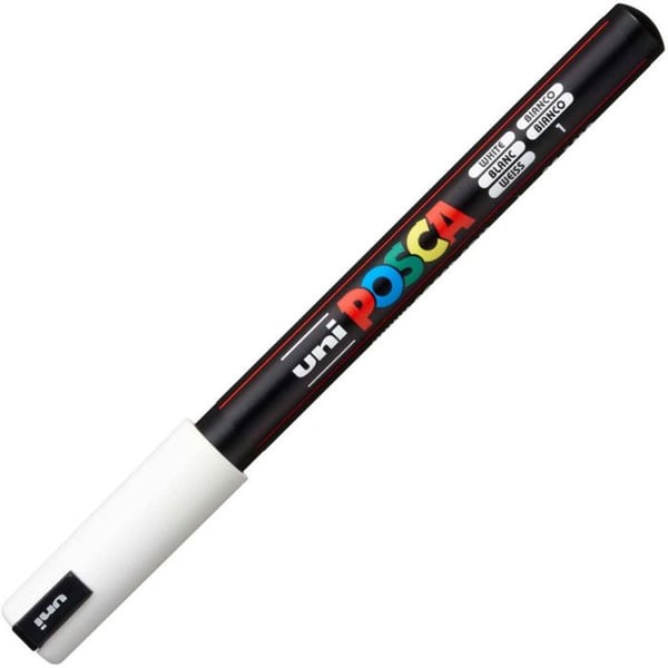 Målarpenna - POSCA - - Extra-fina spets - Färg Vit - Linjebredd 1-10 mm