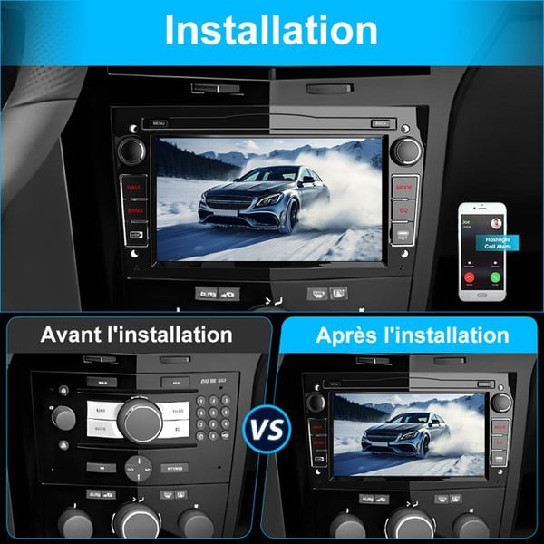 AWESAFE Autoradio Android 13 2Go+32Go til Opel Corsa Astra Vivaro Zafira 7'' Touchskærm Carplay Android Auto RDS GPS WiFi