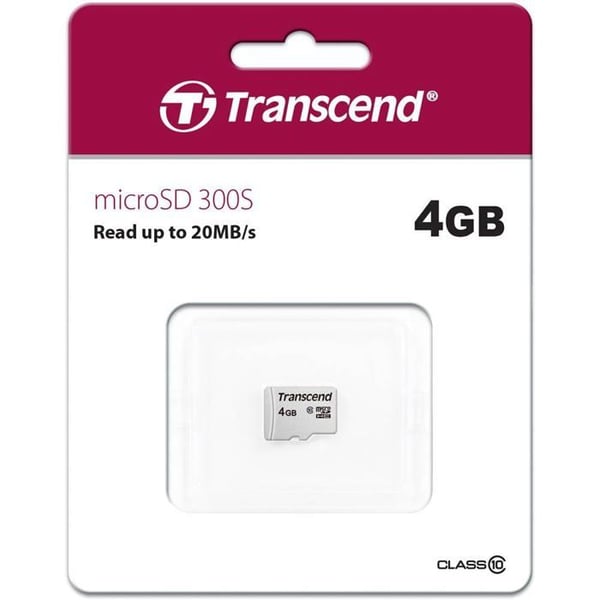 TRANSCEND 4GB Class10 microSD-kort - Ingen adapter