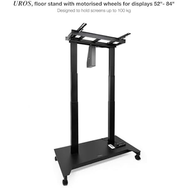 TOOQ FSM03-B Elektrisk lutbar golvstativ för TV 52–84" - 100 kg, VESA 200x200–600x500