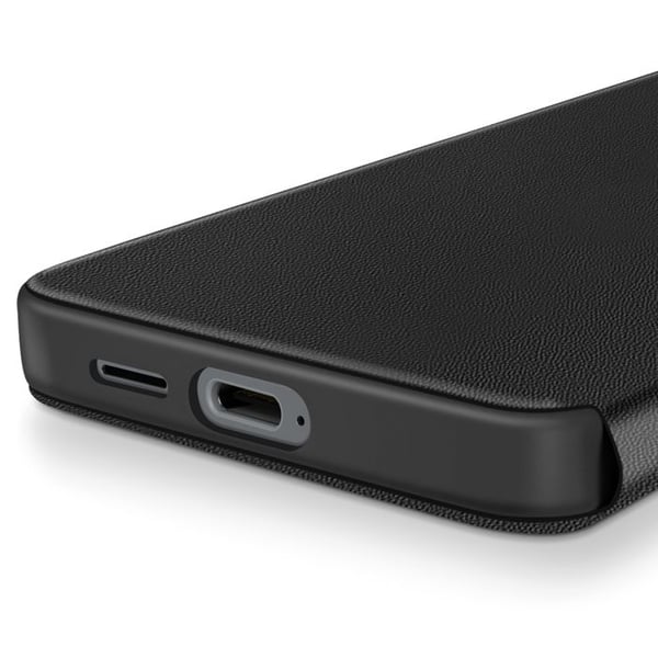 Fönsterfodral för Samsung Galaxy S25 Plus med kortfack svart