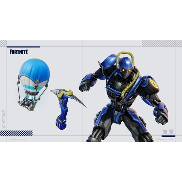Pack Transformers Fortnite - Epic Games - Nintendo Switch - 3 dräkter - 3 ryggaccessoarer - 3 pickaxes - 2 emotes