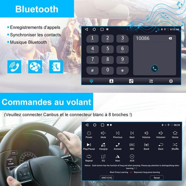 AWESAFE Autoradio Android 13 2Go+32Go til Opel Corsa Astra Vivaro Zafira 7'' Touchskærm Carplay Android Auto RDS GPS WiFi