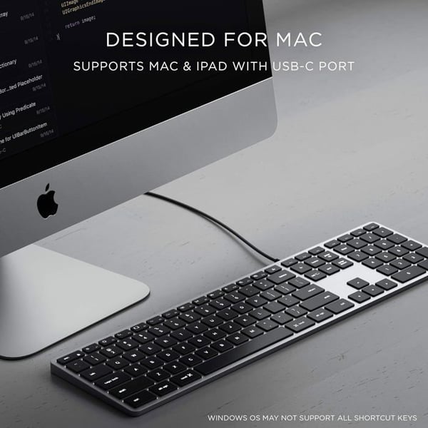 Tastatur - Satechi - Slim W3 - USB-C - QWERTY - Baggrundsbelyst