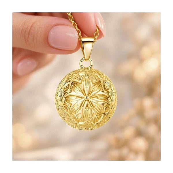 Guldpläterat blomma bola graviditetshalsband
