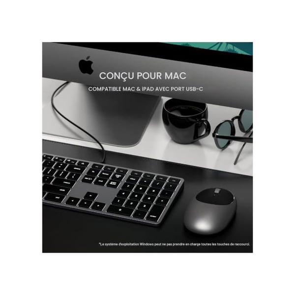 Tastatur - Satechi - Slim W3 - USB-C - QWERTY - Baggrundsbelyst